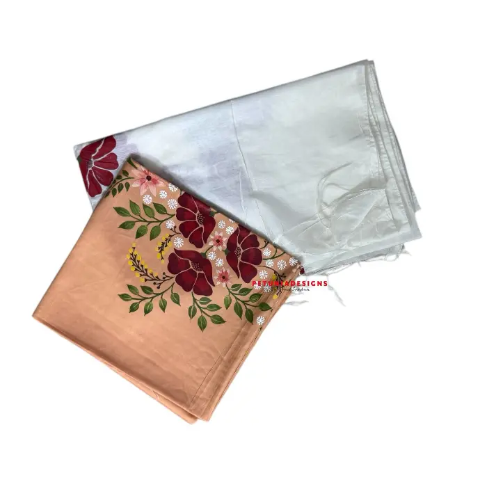 Red & Yellow Flower Detailing Delicate yellow flower buds and white petals add contrast to bold red bunch on traditional kurta