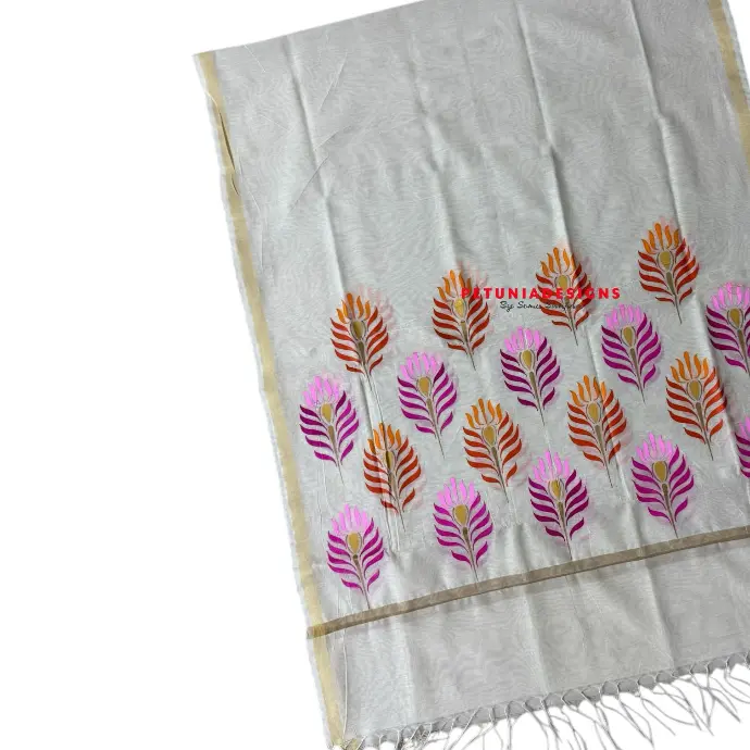 Handcrafted Kurta with Dupatta Artisan-crafted kurta in peacock designs with Chanderi dupatta, perfect for festive occasions