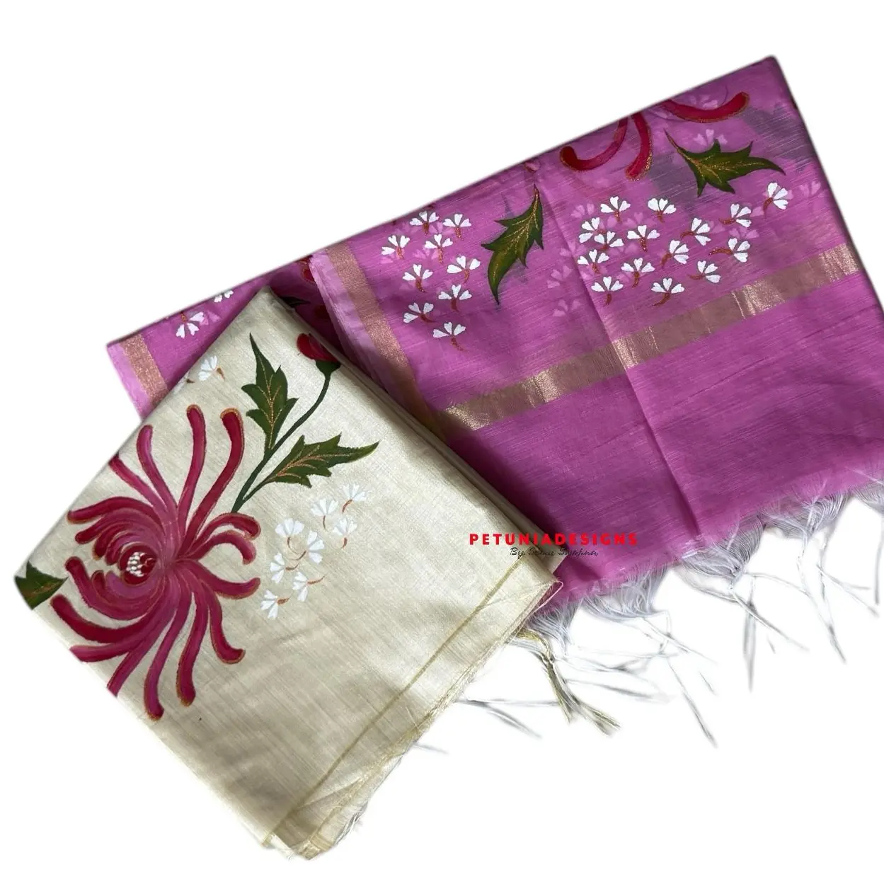 Customizable unisex hand-painted kurta and dupatta set
